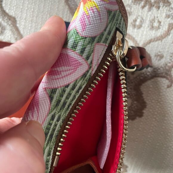 Dooney & Bourke Pink and Green Floral Crossbody Bucket Bag With Wallet NEW - Picture 6 of 16